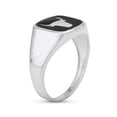 thumbnail image 2 of Bling Jewelry Mens Mens Silver Ring with Black Onyx Gemstone and Longhorn Skull in Sterling Silver, 2 of 6