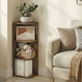 thumbnail image 3 of Furinno PASIR 3-Tier Corner Open Shelf Bookshelf 9.3 x 12 x 31.5 Amber Pine, 3 of 5