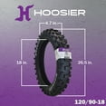 thumbnail image 2 of Hoosier Racing Tire 120/90-18 IMX30 Dirt Bike Rear Tube Type Tire Ideal for 250, 450cc Bikes with Hoosier Keychain, 2 of 9