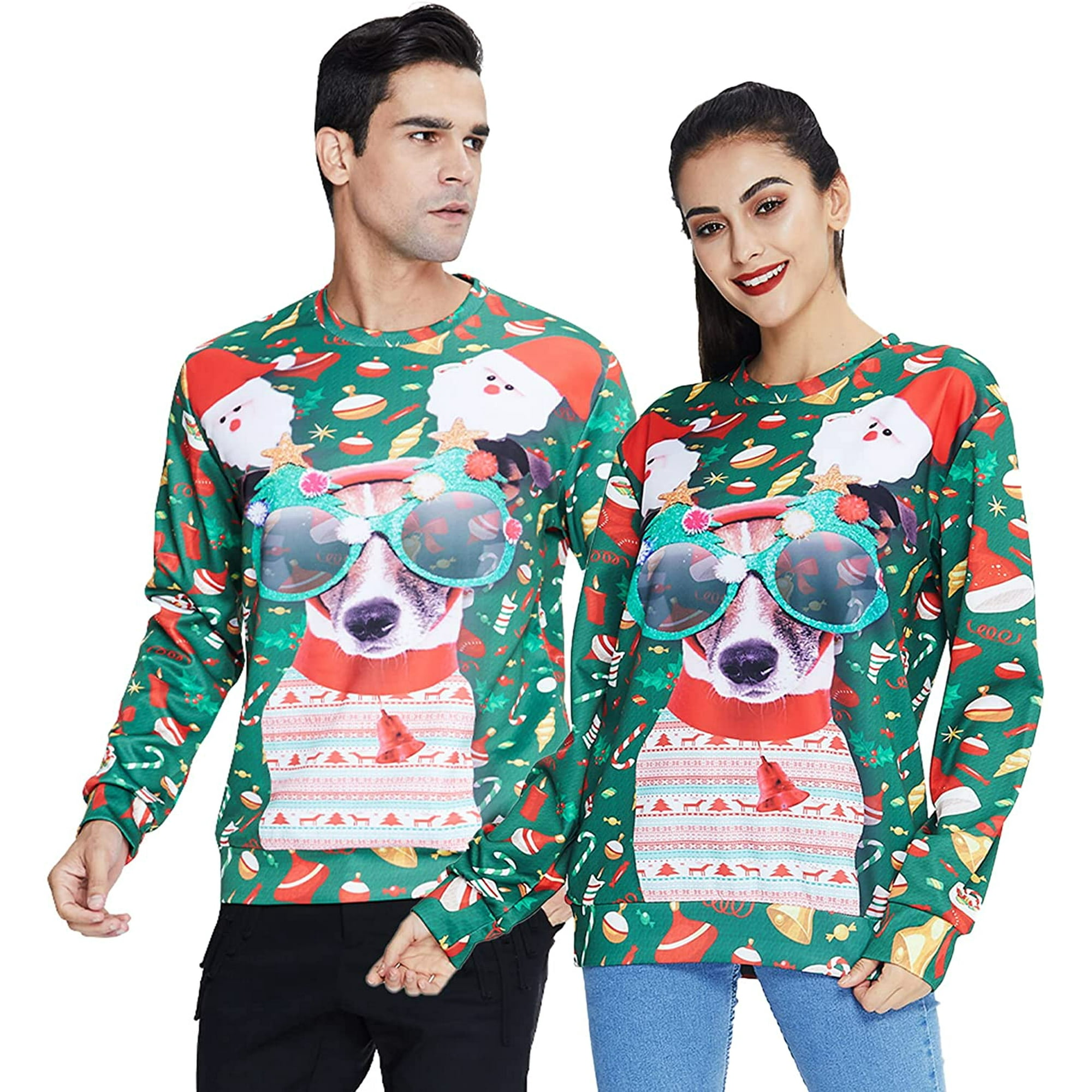 Moche Sweat Shirts de Noel pour Hommes Femmes Noel 3D Cool Pulls Nouveaute Droles de Chemises pour Fete de Vacances Walmart