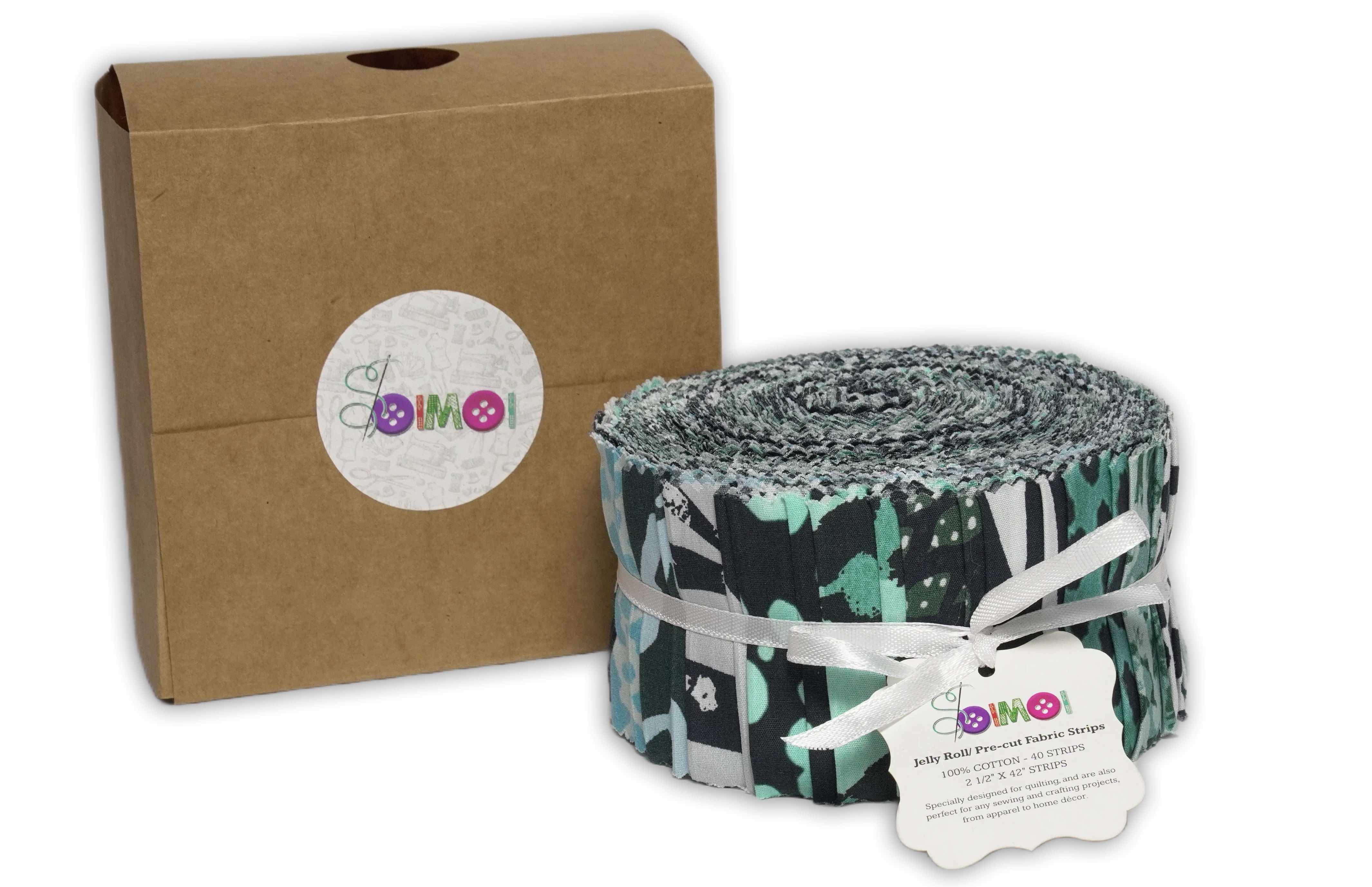Soimoi 40Pcs Animal Skin Print Cotton Precut Fabrics for Quilting Craft Strips 2.5 x 42 inches Jelly Roll