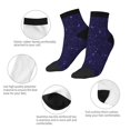 thumbnail image 5 of Fuzoiu Glittering Purple Starfield Print Adult Socks, Crew Moisture-wicking Socks, Unisex Cushion Crew Socks,Casual Sports Ankle Socks, 5 of 7
