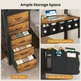 thumbnail image 6 of Afuhokles Bunk Bed with Desk, Full Over Full Bunk Beds with 5 Storage Drawers and Charging Station, Rustic Brown, 6 of 9