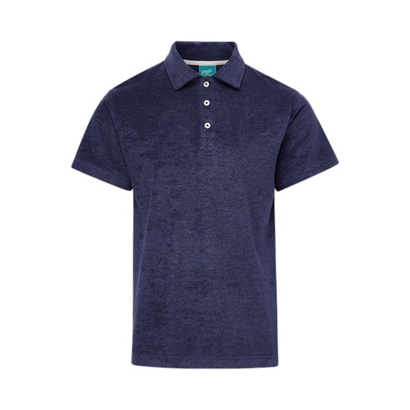 MV Sport 25143 Mood & Vibe™ Laguna Terry Polo-Navy Heather - 711-S