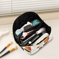 thumbnail image 2 of FORMRS Makeup Bag Travel Cosmetic Organizer for Women Fold Flat Zipper Pouch with Handle, White Abstract Shapes, 2 of 8