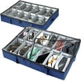 thumbnail image 2 of storageLAB Slim Under Bed Storage Dividers Bins for Shoes, Adjustable Dividers, 2 Pack Grey, 2 of 15