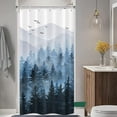 thumbnail image 5 of Clearance Sale Woodland Mildew-Proof Shower Curtain, Polyester Shower Curtain, Fenull Shower Curtain Blue Shower Curtain Water Fabric Shower Curtains for Bathroom Nature Tree Bath Curtain Men 2PC, 5 of 7