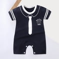 thumbnail image 2 of TOWED22 Casual Summer Clothes Infant Baby Boy Short Sleeve Romper Jumpsuit Playsuit One Piece Outfit Navy,6-12 M, 2 of 4