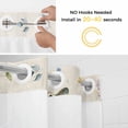 thumbnail image 2 of Easter Rabbit No Hooks Shower Curtain with Snap-in Liner Spring Blue Purple Pink Floral Leaf Plant Linen Texture Shower Curtains for Bathroom, Waterproof, Easy Install, Washable 54"x78", 2 of 9