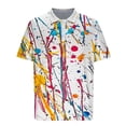 thumbnail image 5 of ZCFZJW Men's Golf Shirt Short Sleeve Tie Dye Gradient Color Printed Lightweight Quick Dry Summer Moisture Wicking Athletic Tees Shirt Multicolor XXXXL, 5 of 5