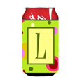 thumbnail image 1 of Carolines Treasures CJ1010-LCC Letter L Initial Monogram - Green Can Or Bottle  Hugger, 1 of 1