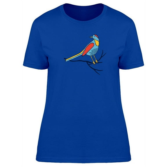 Cute Bird Colorful Doodle T-Shirt Women -Image by Shutterstock, Female x-Large