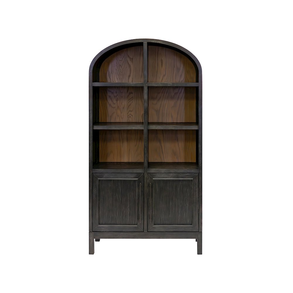 Martin Furniture Modern Wood Arched Display Cabinet/Bookcase, Storage Cabinet, Black