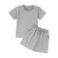 thumbnail image 4 of Teen Outfits Summer Teen Outfits for Girls 14-16 Trendy Girls Active Outfit Set, Short Sleeve Elastic Waist Plaid T-Shirts and Shorts Sets, 4 of 5