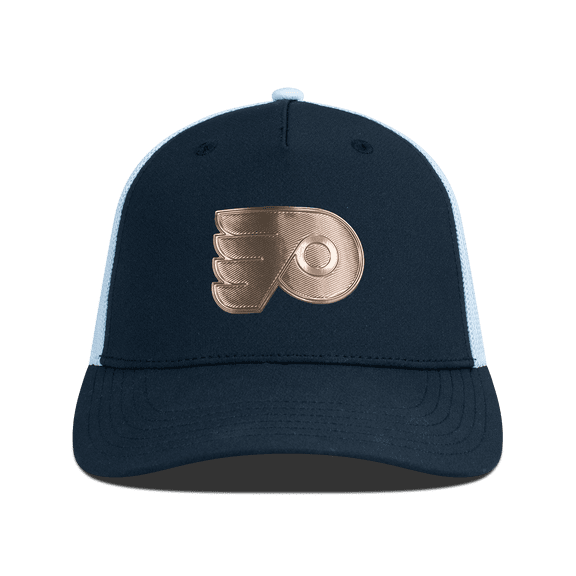 Men's Levelwear Black/White Philadelphia Flyers Signal Copper Insignia Trucker Adjustable Hat