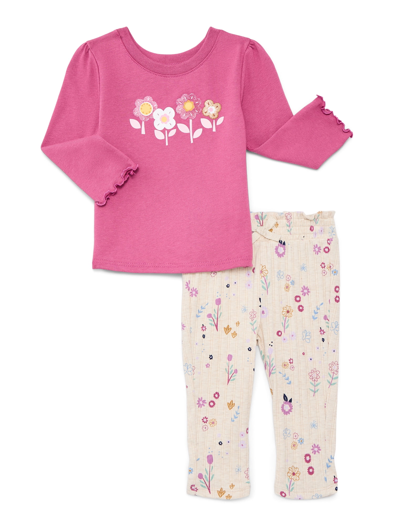 Garanimals Baby Girls Bodysuit, Graphic Tees, and Leggings Set, 6-Pieces, Sizes 0M-24M