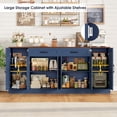 thumbnail image 7 of Hiphuta 70.8"W Large Buffet Cabinet with 6 Doors, Modern Farmhouse Sideboard with 2 Drawers, Coffee Bar for Kitchen Dining Room Living Room, Blue, 7 of 7