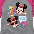 thumbnail image 3 of Disney Emoji - Minnie Assorted Emojis - Toddler And Youth Girls Raglan Graphic T-Shirt, 3 of 5