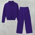 thumbnail image 2 of NMMUED Sweatsuits Women 2 Piece Outfit Sweatset for Women Womens Workout Sets Fall Outfits Tracksuit for Women, Dark Purple S, 2 of 3
