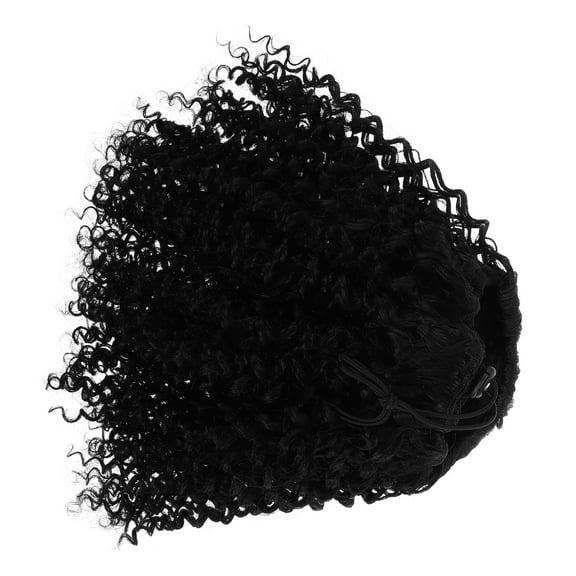 OUNONA Curly Human Hair Wig Curly Ponytail Hair Piece Women's 47.00X11.00X11.00CM Brown