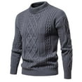 thumbnail image 4 of HAiming Men's Turtneck Pullover Sweaters Trendy Solid Color Long Sleeve Plus Size Casual Cable Knitted Sweater Tops, 4 of 5