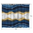 thumbnail image 5 of Blue Marble Gold Wave Pattern Shower Curtain 84"x72" ,Bathroom Decorative Shower Curtains Set with 12 Hooks,Modern Waterproof Washable Shower Curtain, 5 of 6
