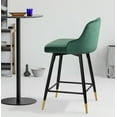 thumbnail image 2 of Swivel Bar Stool with Low Back Set of 2, 29 Inch Counter Bar Height Stool Velvet Upholstered Armless Heavy Duty Bar Chair for Kitchen Island Dining Room, Green, 2 of 8