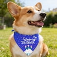 thumbnail image 2 of Happy Birthday Dog Bandana, Polyester Pet Triangle Scarf, Cute Birthday Themed Puppy Bandana for Small Medium Large Dogs Cats, Pet Birthday Party Supplies (Size/Style as Pictured), 2 of 4