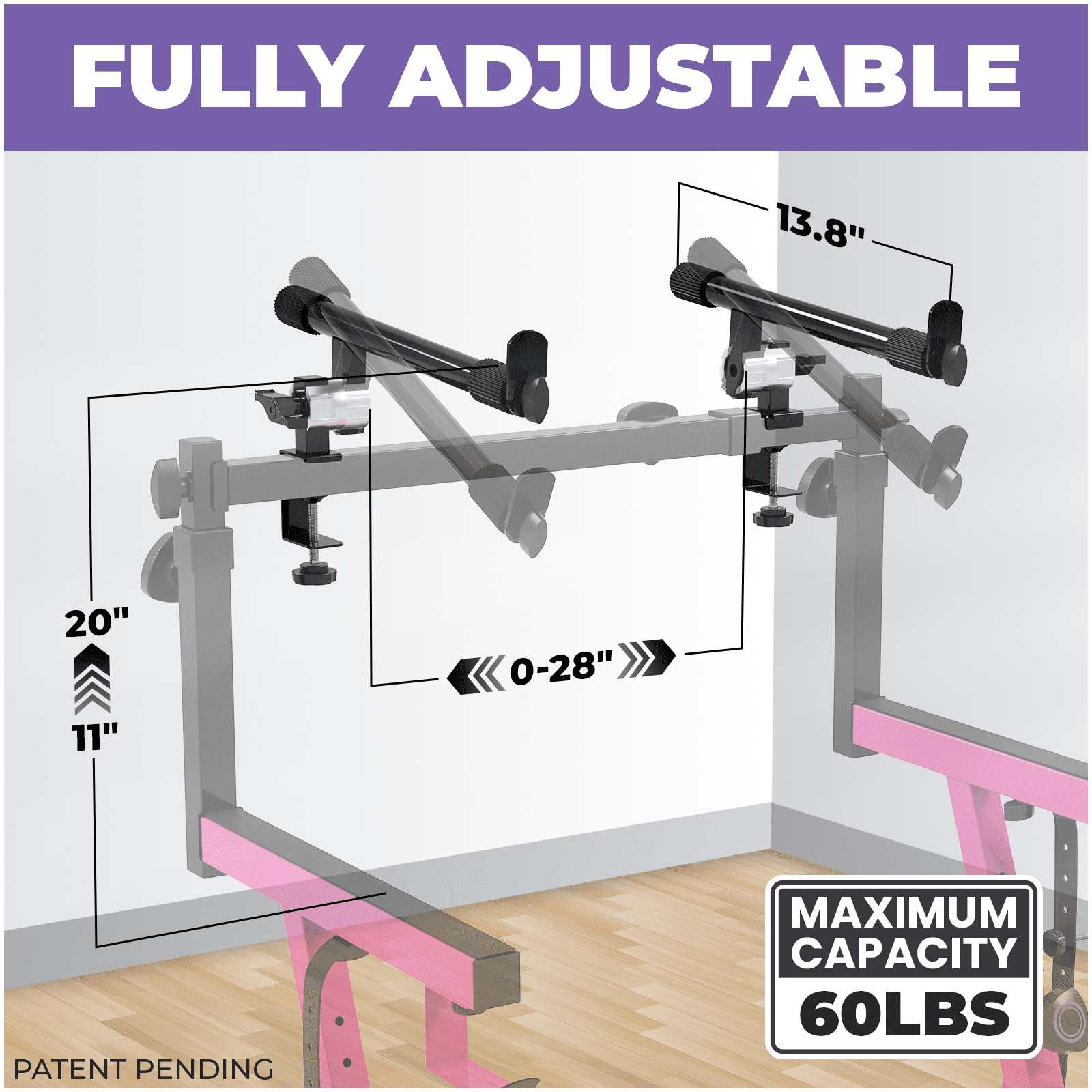 Liquid Stands 2 Tier Keyboard Stand Attachment - Arms Only - Adjustable Steel Double Stand Extender