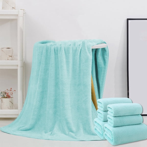 6-Piece Bath Towel Set | Thick, Soft & Absorbent Cotton Towels for Bathroom & Spa | Includes 2 Bath & 4 Hand Towels