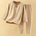 thumbnail image 2 of Birdeem Children's Homewear Set, Winter, Solid Color, Thick Warm Fleece, Two-Piece for Kids, Kids Fleece Pants, 2 of 7