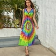 thumbnail image 5 of Colorful Swirls Tie-dye Pattern Design Sleeveless Dress Summer Clothes for Women Women's Clothing 2025, 5 of 7