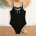 thumbnail image 7 of Shadoumai Girls One Piece Swimsuit Size 5-6 Scalloped Ribbed Girls Swimwear Tankini Quick Drying Cute Floral Print Girls Dress Up Clothes Summer Girl's Swimwear Ruched Adjustable Strap, 7 of 7