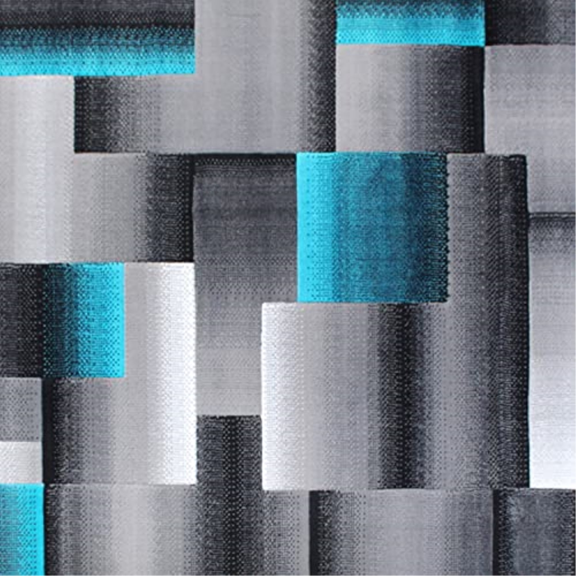 Flash Furniture Elio Rectangular Contemporary Grey, Turquoise Area Rug, 8' x 10'