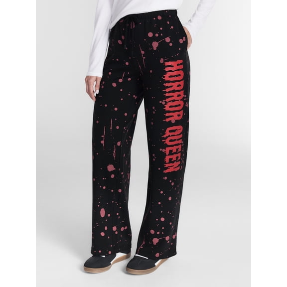 Halloween Women's Horror Queen Wide Leg Jogger Pants, Sizes XXS-XXL