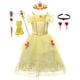 thumbnail image 1 of Vestido de princesa Bella de Disney, disfraz de Cosplay para niñas, disfraz de fiesta de cumpleaños de Halloween para niños, vestido de La Bella y la Bestia, ropa 6T (etiqueta 130) Gao Jinjia LED, 1 of 2