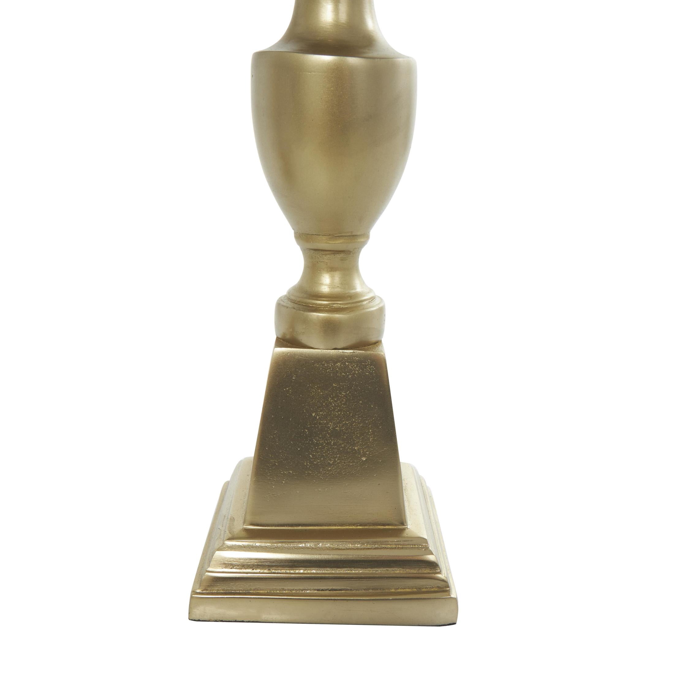DecMode 2 Candle Gold Aluminum Metal Tall Floor Candle Holder, Set of 2