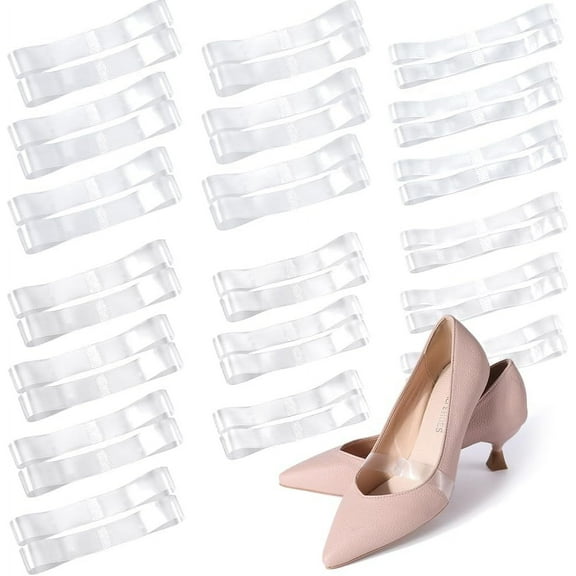 30Pcs High Heel Shoe Straps Transparent Frosted TPU Elastic Shoelace 6 Style Invisible Detachable Anti-Loose Shoelace Belt Ankle Straps Shoes Band Fixed Tie Belt for DIY Holding Loose Shoes