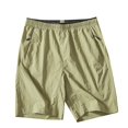 thumbnail image 2 of pstuiky Pantalones cortos de gimnasio para hombre, Pantalones cortos casuales holgados de color liso con cremallera, bolsillo, cordón y cintura elástica para hombre Pantalones cortos cargo, 2 of 6
