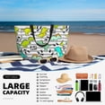 thumbnail image 5 of Wukai Funny Dinosaurs on Stripes Print Zipper Bag,large Beach Tote Bag,Waterproof Sandproof Bag,Grocery and Picnic Tote Travel Bag, 5 of 5
