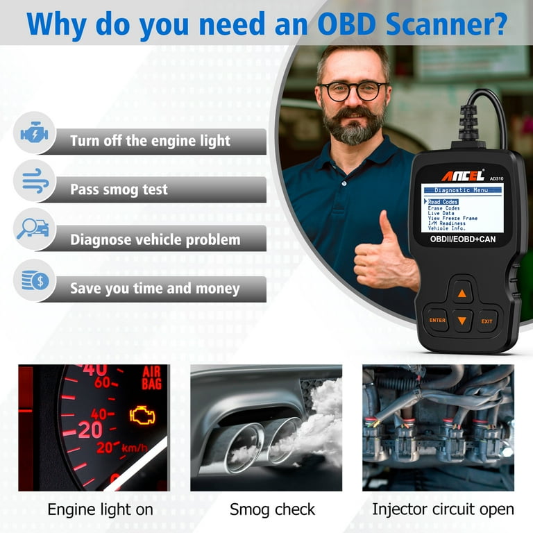 ANCEL OBD2 Scanner Auto Code Reader Fault Diagnostic Tool