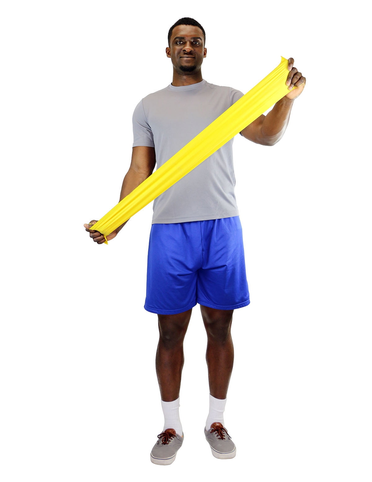 CanDo Latex-Free Exercise Band, 5-Foot Singles, 30-Pieces Dispenser, Yellow