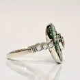 thumbnail image 4 of Arish Jewels Art Deco Round Cut Lab Created Diamond & Emerald Halo 925 Silver Engagement Gift Ring, 4 of 7