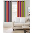 thumbnail image 2 of Mexican Style Blackout Curtains for Bedroom/Living Room, Thermal Insulated Kitchen Curtains, Colorful Mexico Stripes Orange Purple Grommet Darkening Window Treatment Drapes 52"x72"x2, 2 of 8