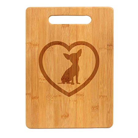 

Bamboo Wood Cutting Board Chihuahua Heart