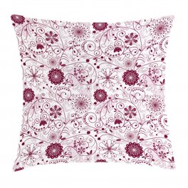 Floral Fluffy Throw Pillow Cushion Cover, Exquisite Floral