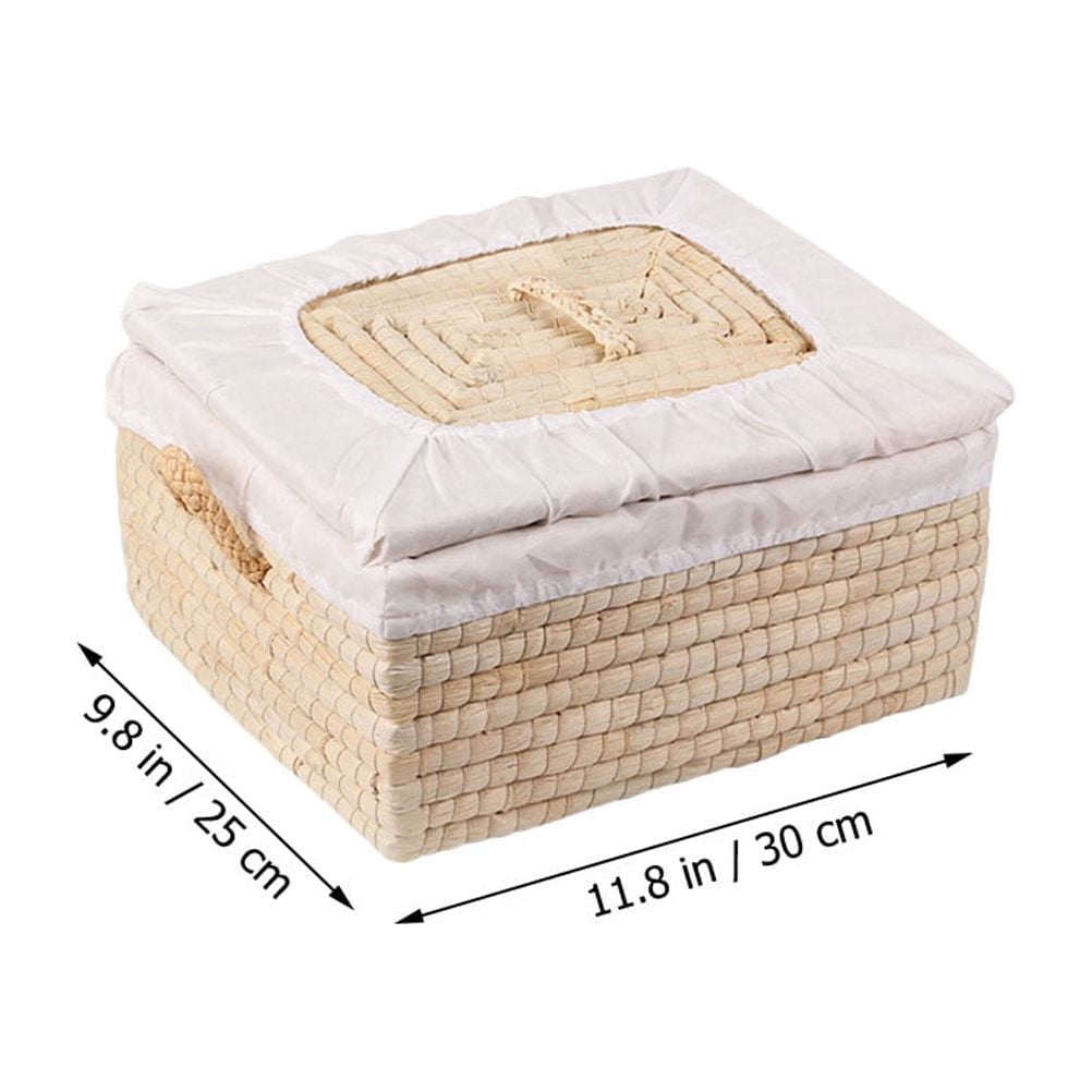 OUNONA  Egg Storage Container Household Basket Decorative Fruit Lid Lids Beige