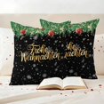 thumbnail image 3 of Black Christmas Outdoor Waterproof Pillow Covers, Xmas Balls Snowflake Winter Decorative Square Throw Pillowcase Sofa Cushion Sham for Patio/Couch/Chair, 26"x26" 2 Pack, 3 of 8