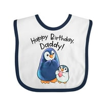 Inktastic Happy Birthday, Daddy- Cute Penguins Boys or Girls Baby Bib