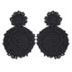 thumbnail image 1 of Pendientes grandes Yashi de perlas de vidrio hechos a mano Modelo negro código 9175 negro, 1 of 4